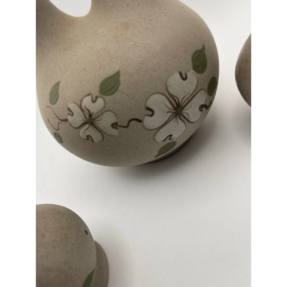 Vtg Pigeon Forge Pottery‎ Bud Vase Dogwood Blossom Flower Tennessee Set of 3